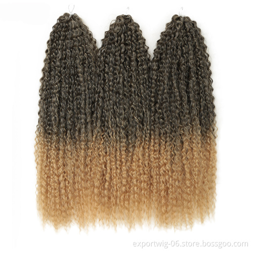 Afro Kinky Curly Crochet Braids Hair 20inches Ombre Brown 613# Synthetic Braiding Hair Extensions Marley Hair For Women